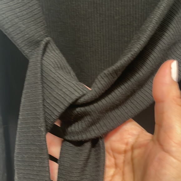 Aqua mock neck black dress - Picture 8 of 9